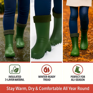 Womens Lightweight EVA Wellington Boots with Warm Liner, Waterproof Wellies