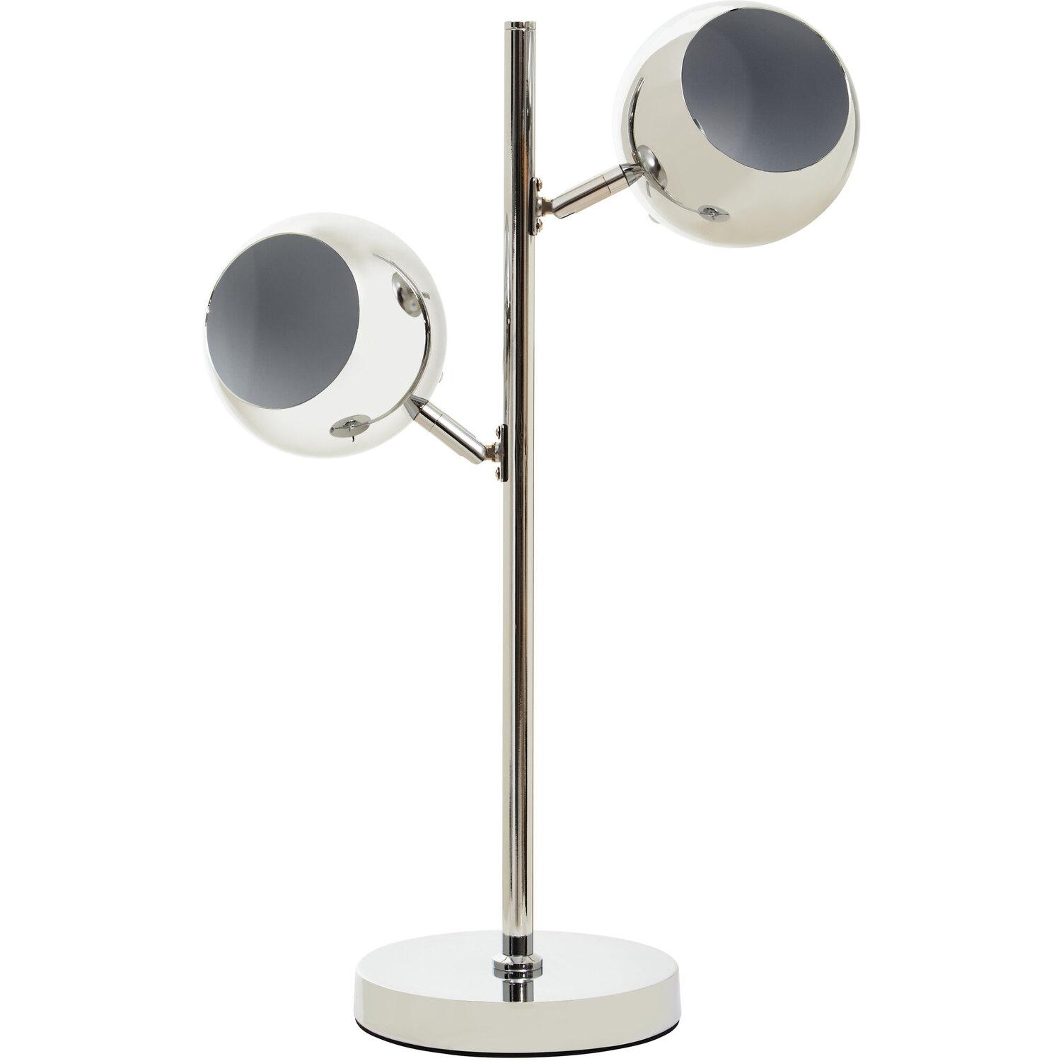 Karter Chrome Finish Table Lamp With Two Lights - Silver