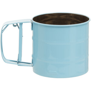 Interiors By Premier Pastel Blue Mechanical Sifter,250ml Handheld Flour Sifter