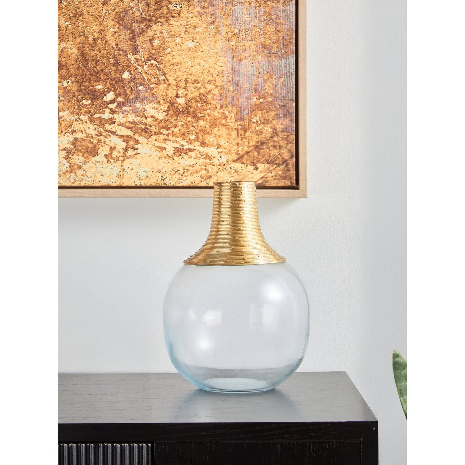 Interiors By Premier Fabia White Large Step Design Vase - Iron 25%,Glass 75%