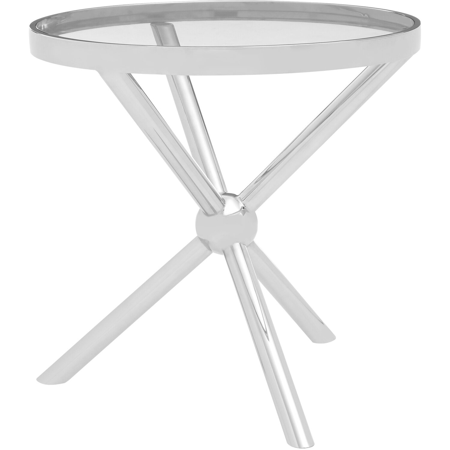 Novo Round Silver Side Table - Silver