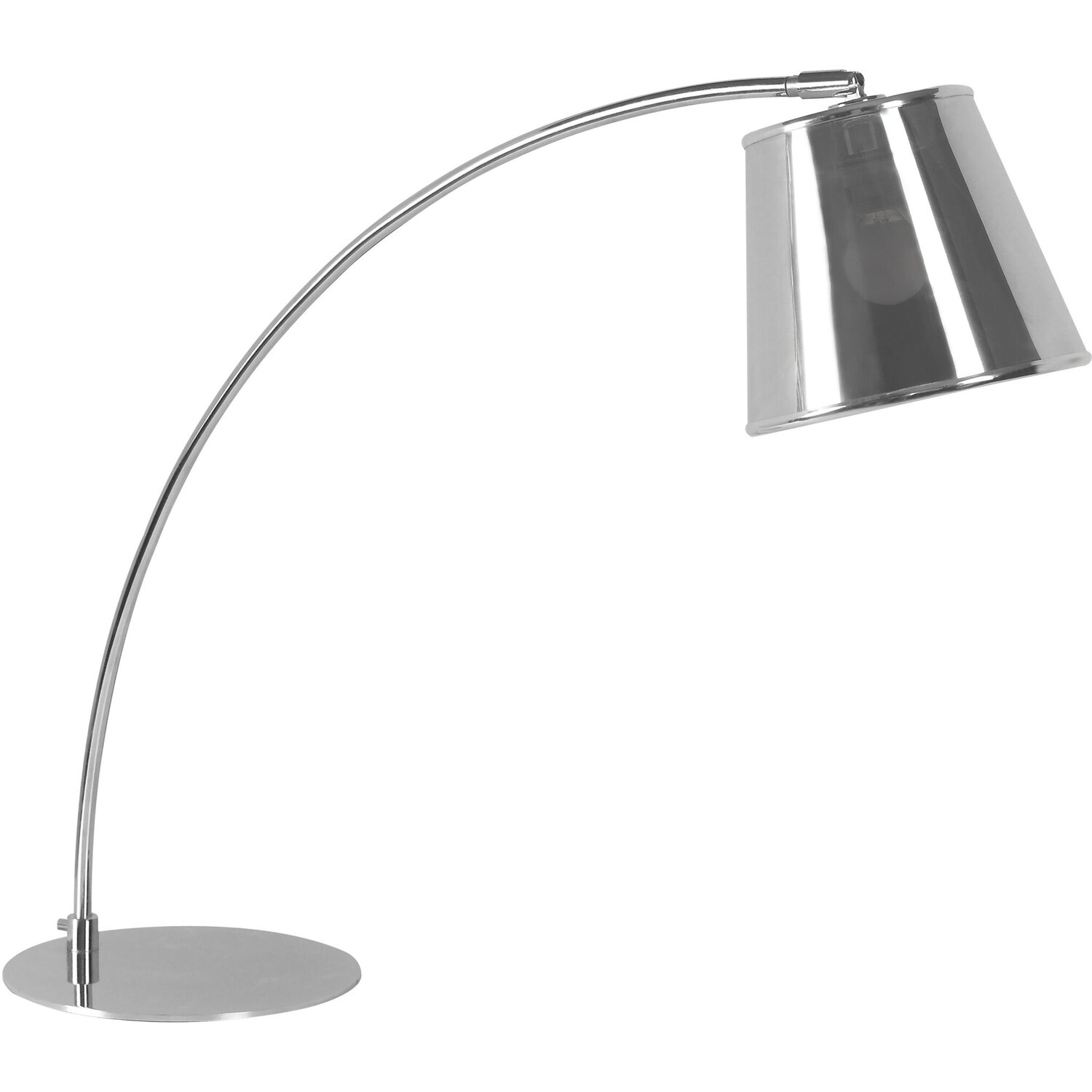 Sison Chrome Table Lamp with PVC Shade - Silver