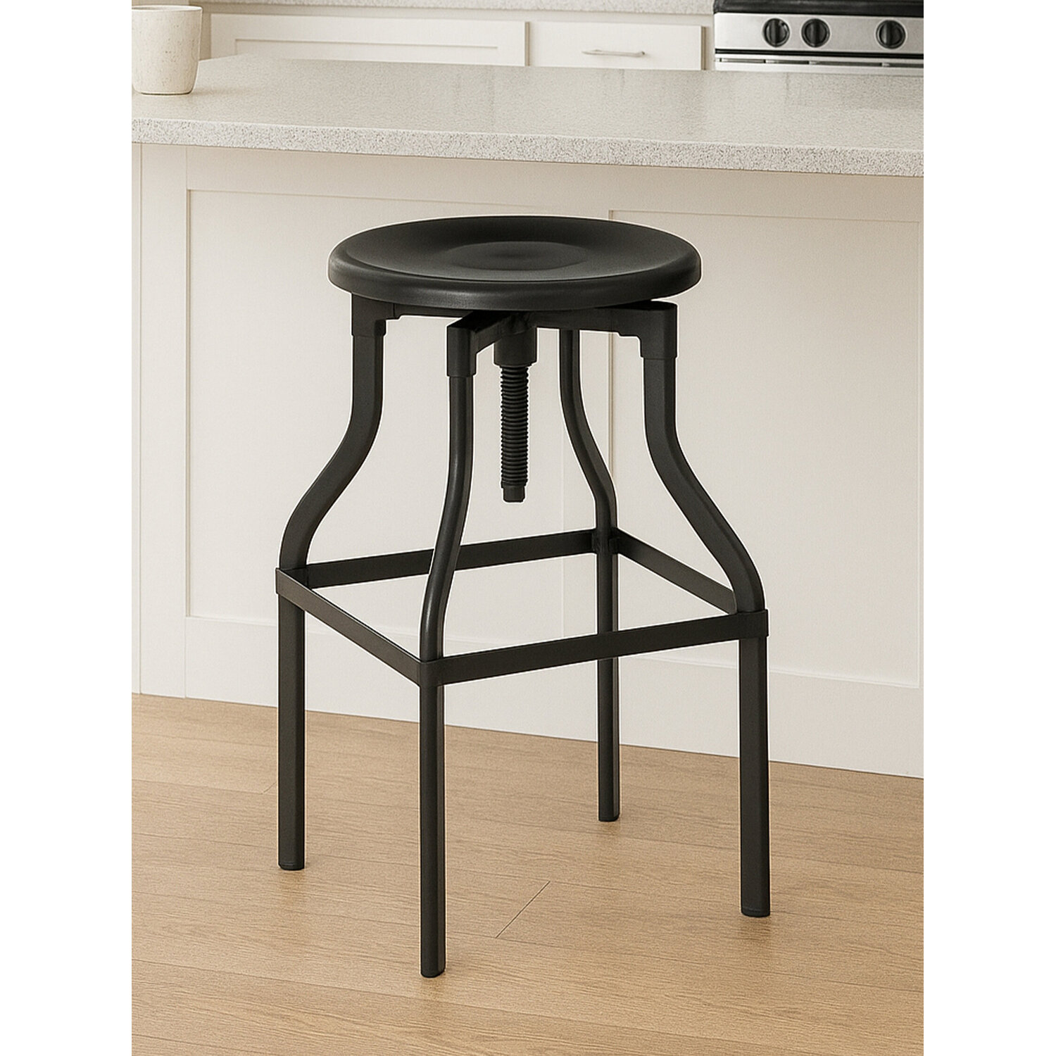 New Foundry Black Metal Bar Stool - Black