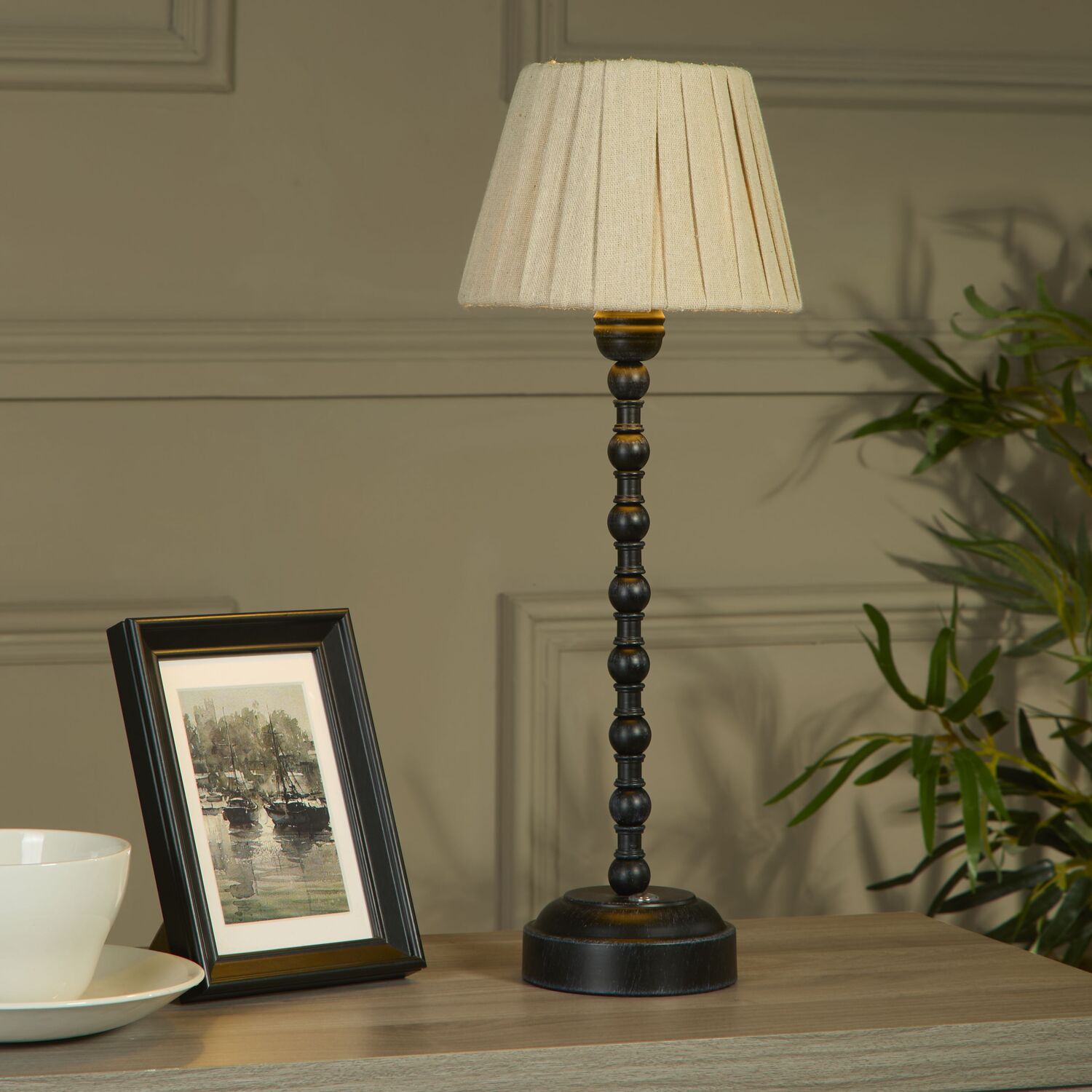 Image of Spindle Portable Touch Lamp - Black