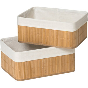 Kankyo Set Of Two Natural Bamboo Storage Boxes