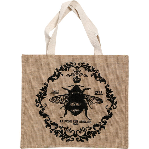 Queen Bee Jute Shopping Bag