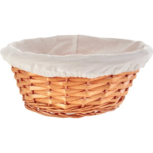 Orla Round Wicker Basket with Cream Lining