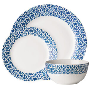 Avie Casablanca 12 Piece Blue Dinner Set MOB