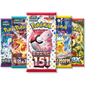Korean Pokemon Starter 5-Pack - 151, Obsidian Flames, Surging Sparks & Scarlet Violet boosters