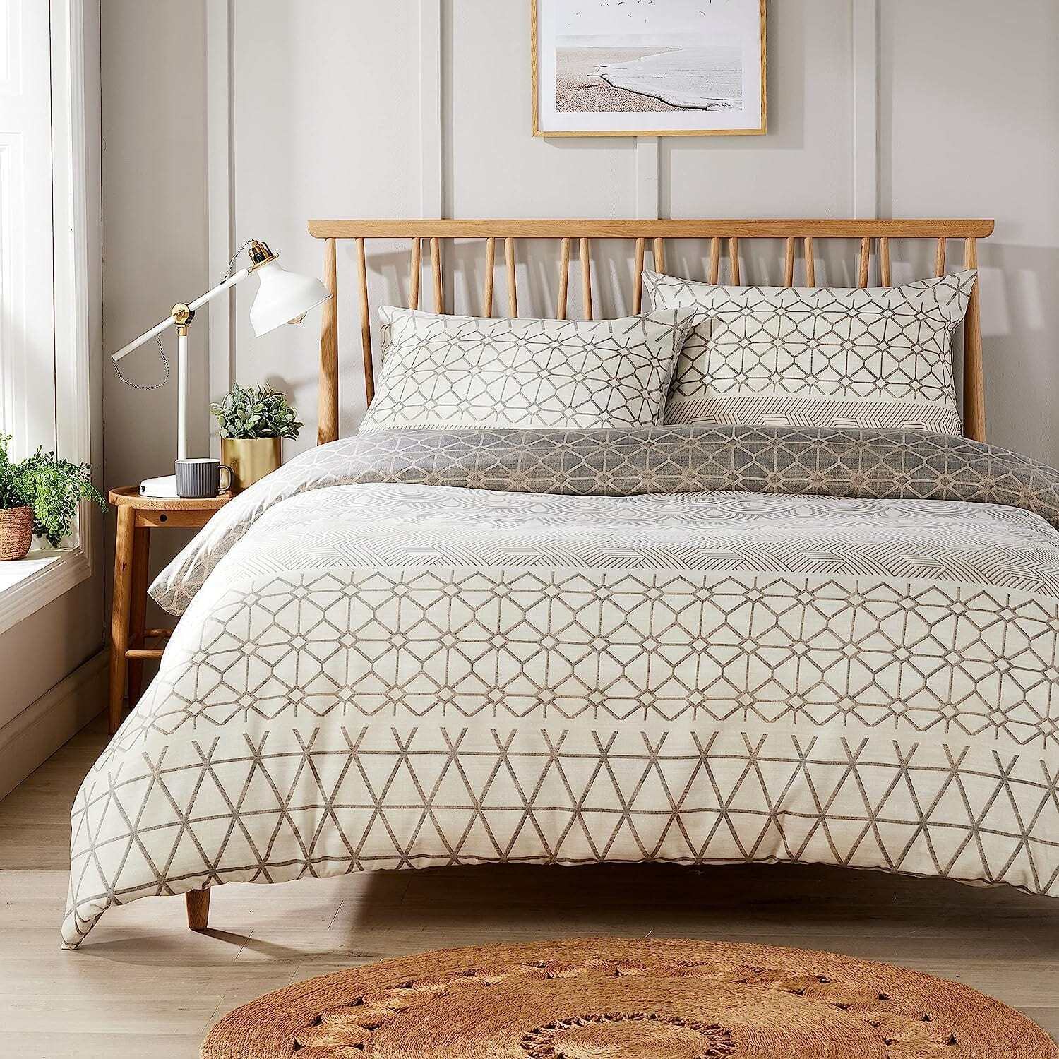 Versailles Printed Duvet Set - Natural Double
