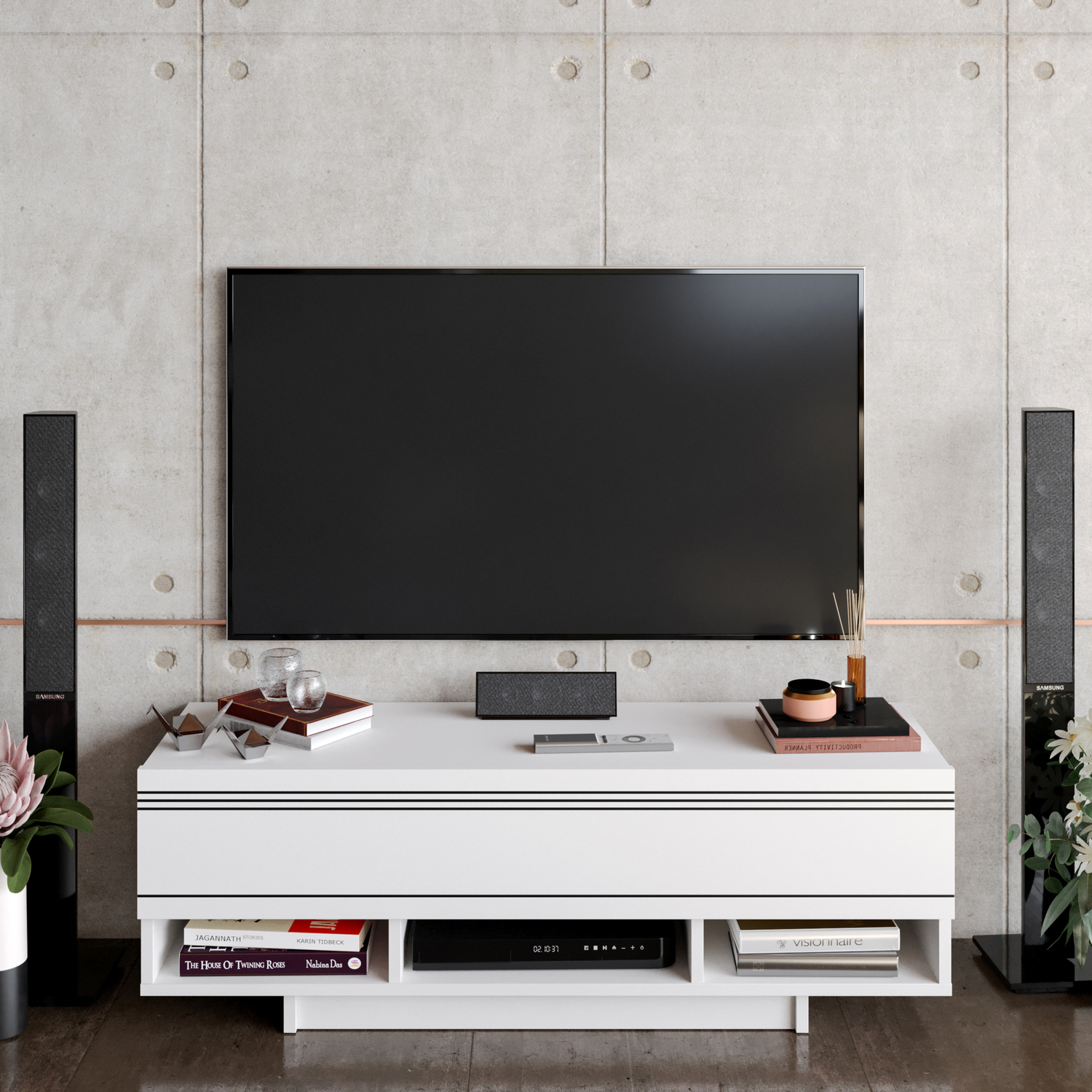 Celes TV Unit - White