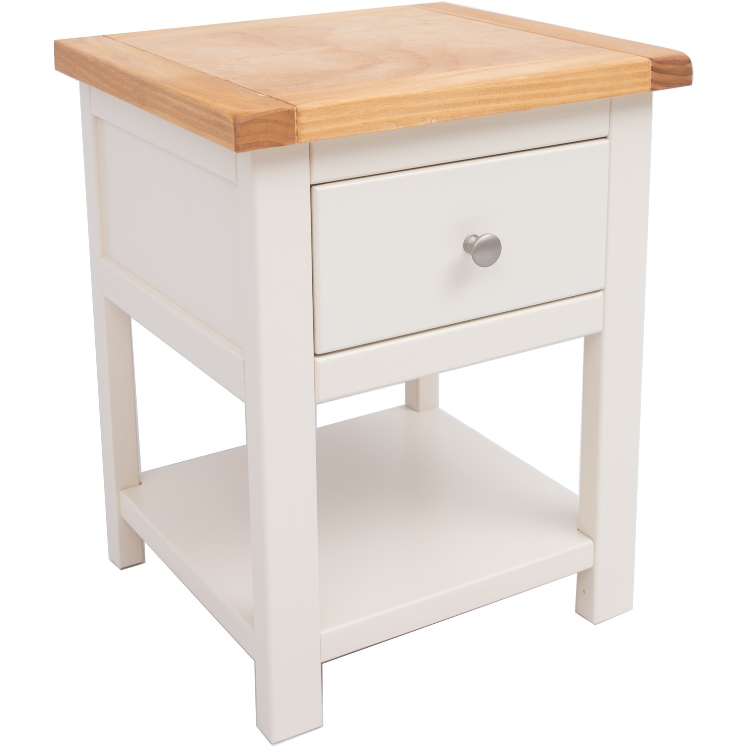 Cabinet Bits Maggiori 1 Drawer Bedside Table With Shelf - White / Chrome Knob