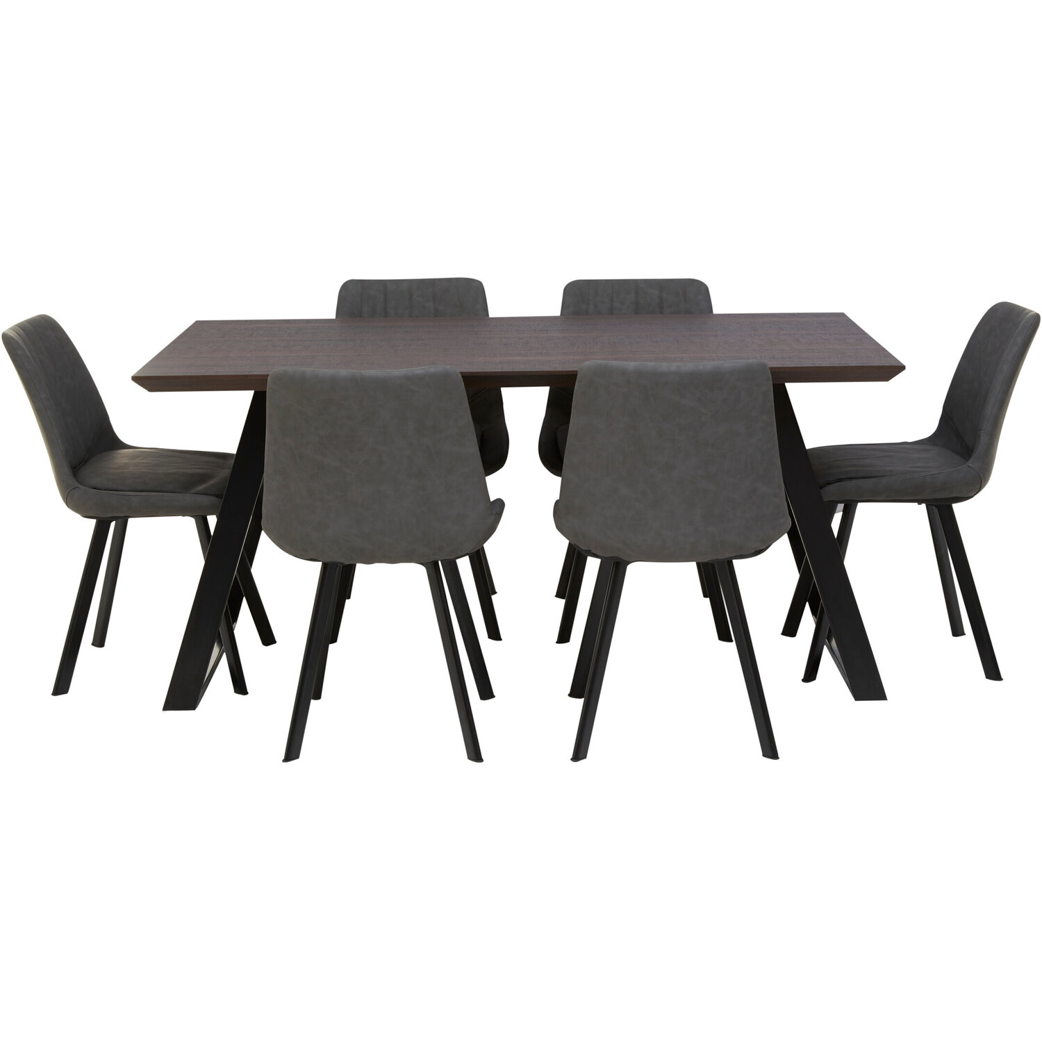 Interiors By Premier Westford Dining Table With 6 Chairs Set - Brown, Grey