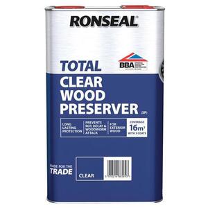 Ronseal Trade Total Wood Preserver Clear 5 litre