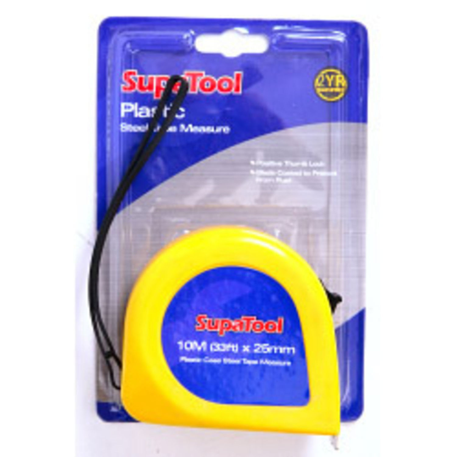 Supatool Plastic Tape Measure - Yellow/Blue