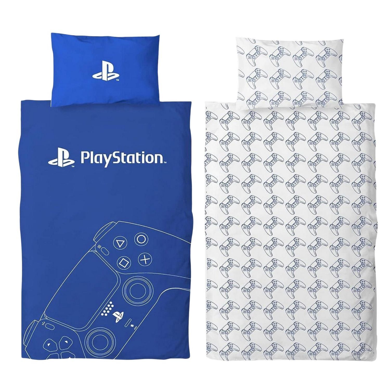 Playstation Game Controller Reversible Duvet Set - Blue