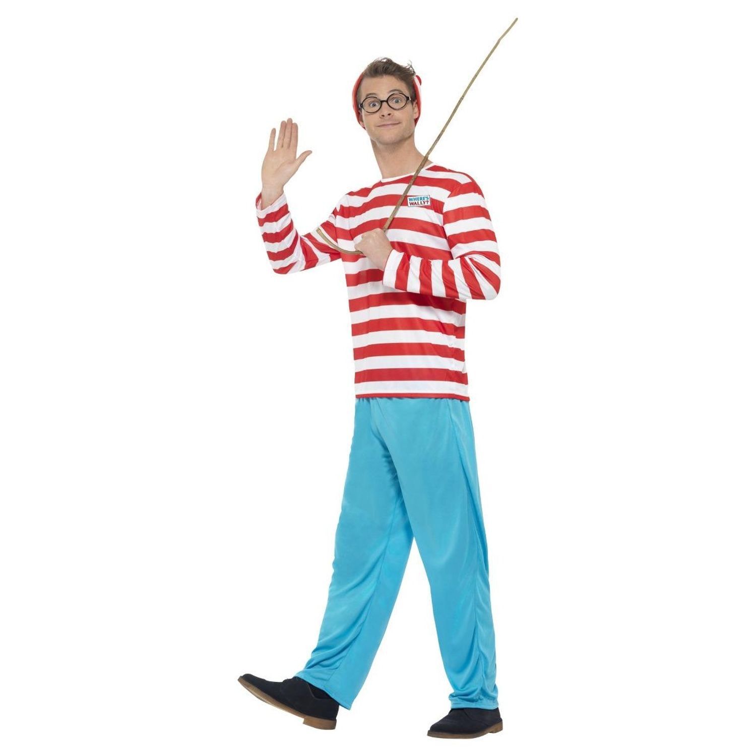 Wheres Wally? Mens Costume Set - White/Blue/Red / M