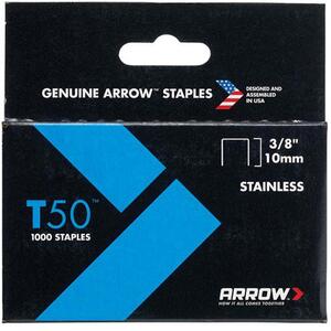 ARROW T50 Staples Stainless Steel 506Ss 10mm (3/8In) Box 1000