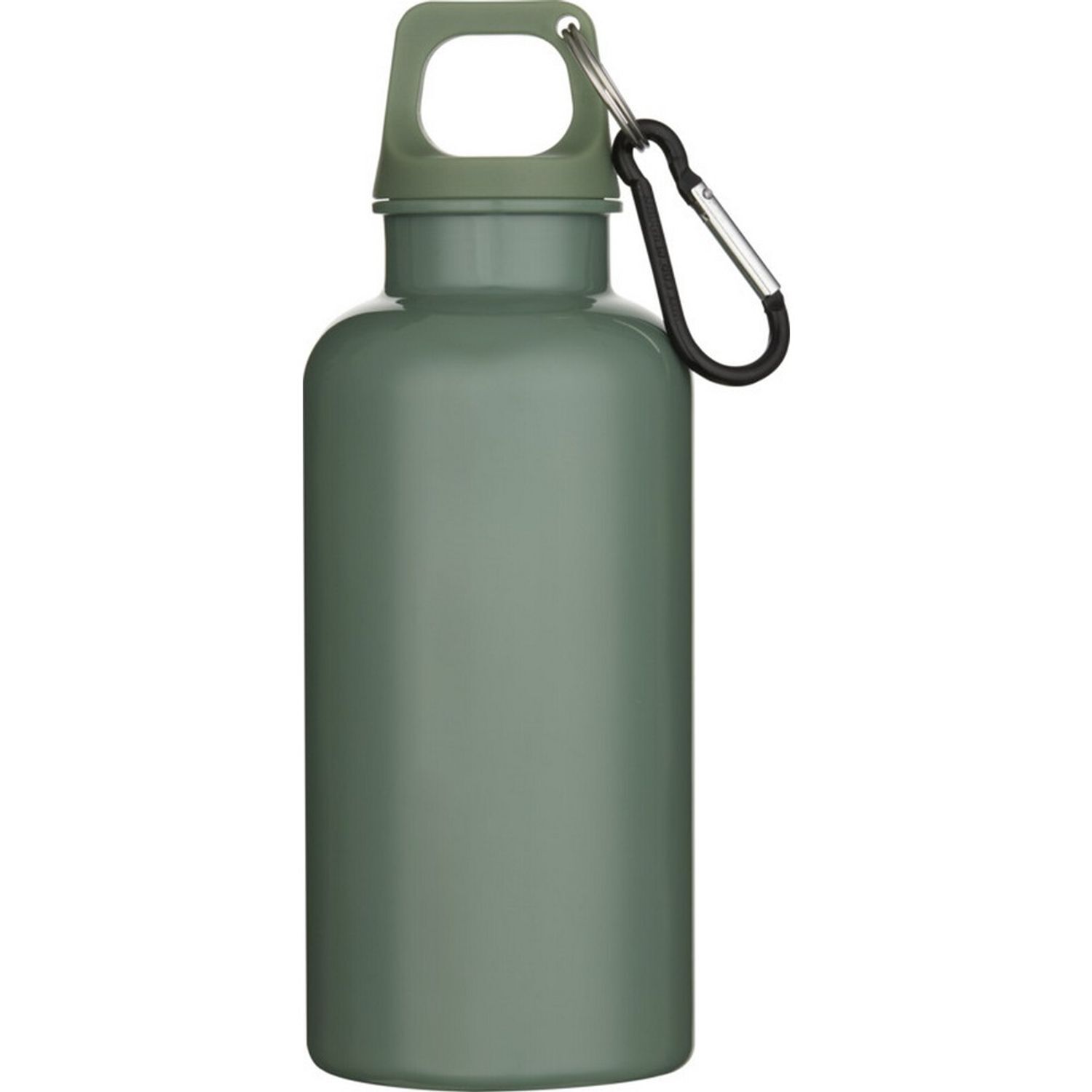 Floso Oregon Solid Recycled Plastic Carabiner Clip 400Ml Water Bottle - Heather Green