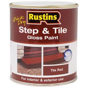 Rustins Quick Dry Step & Tile Paint Gloss Red 500ml - STRDW500