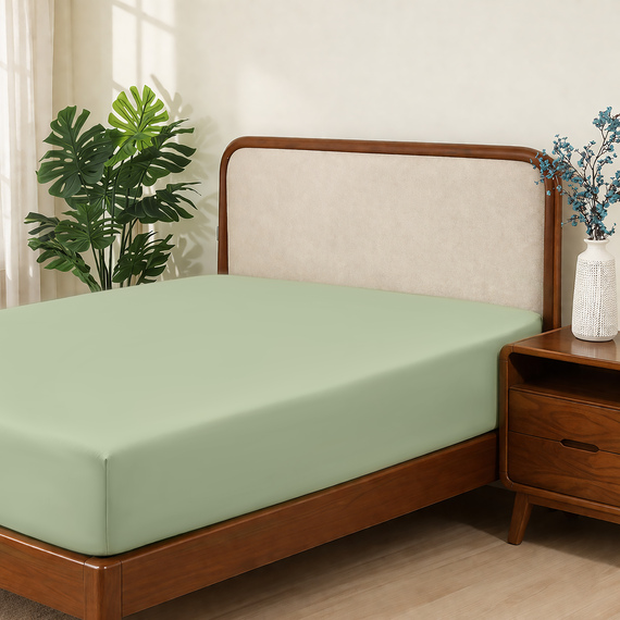 Premium Double Fitted Sheet - 300 Thread Count 100% Cotton Sateen, Extra Deep 30cm