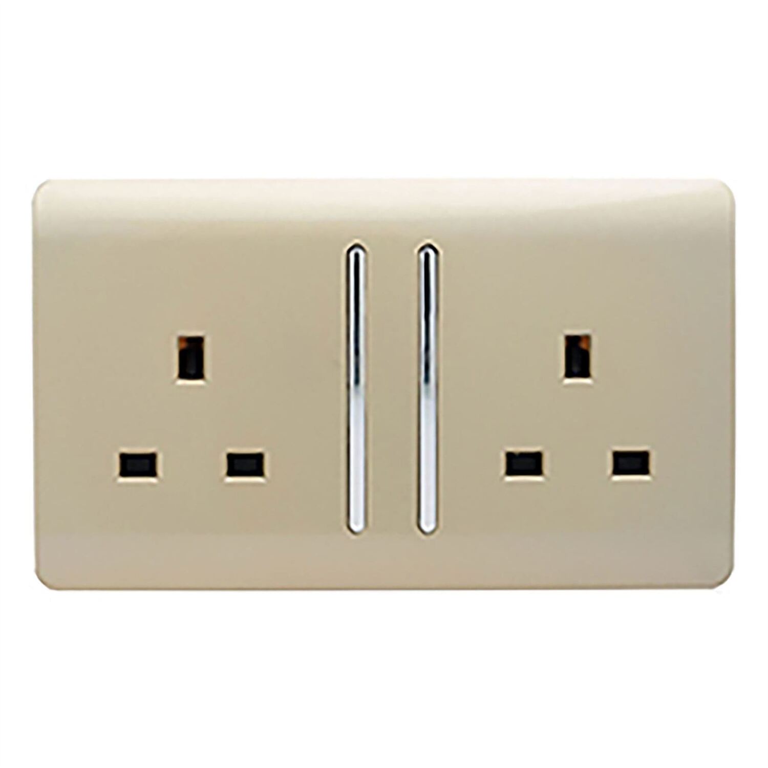 Trendi Switch 2 Gang 13amp Switched Plug Socket Champagne Gold - Image 5