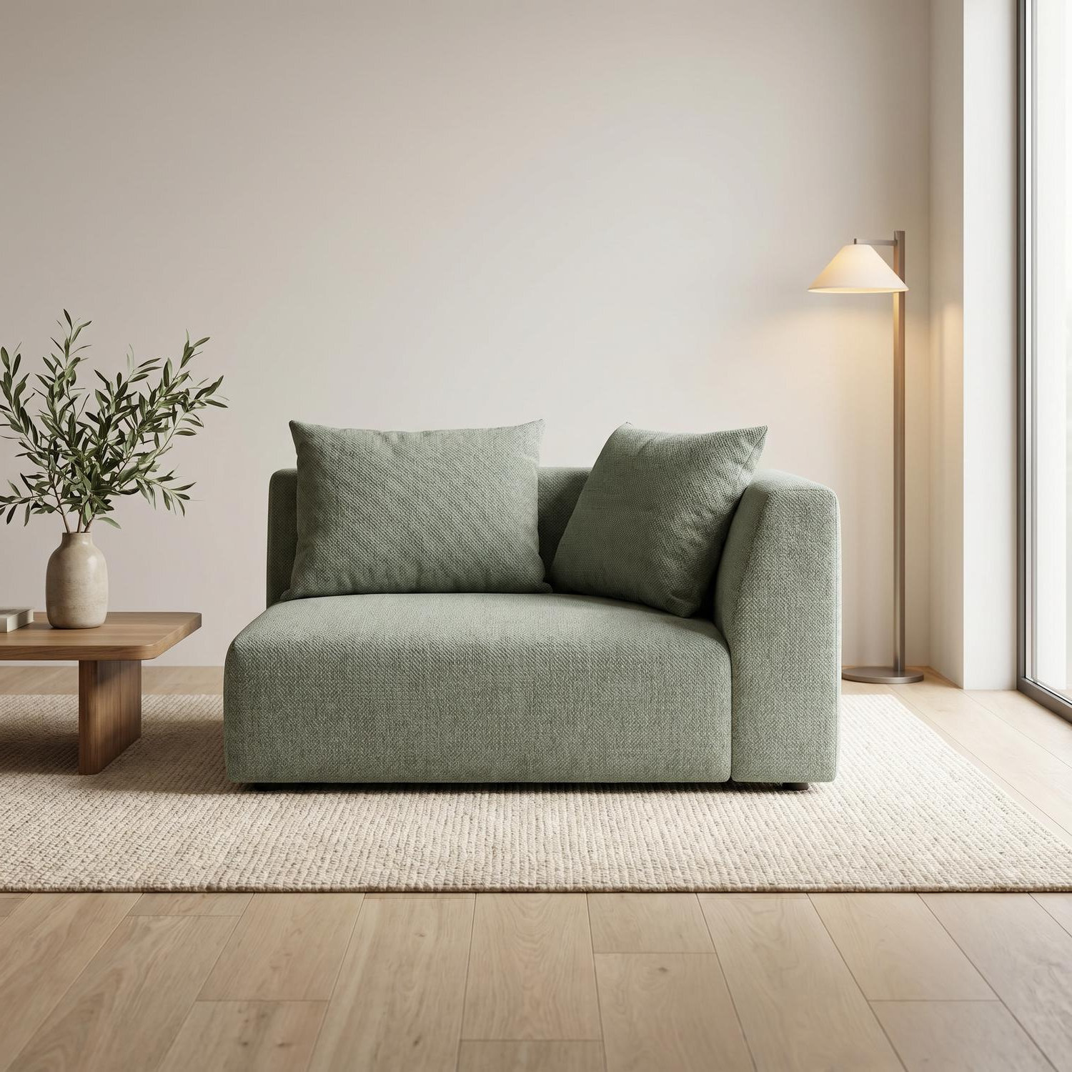 Abakus Direct Tokyo Right Corner Unit In Deep Black Basket Weave With Deep Seat - Natural Bamboo