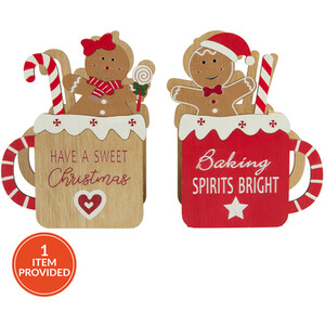 Wooden Gingerbread Mug Decoration