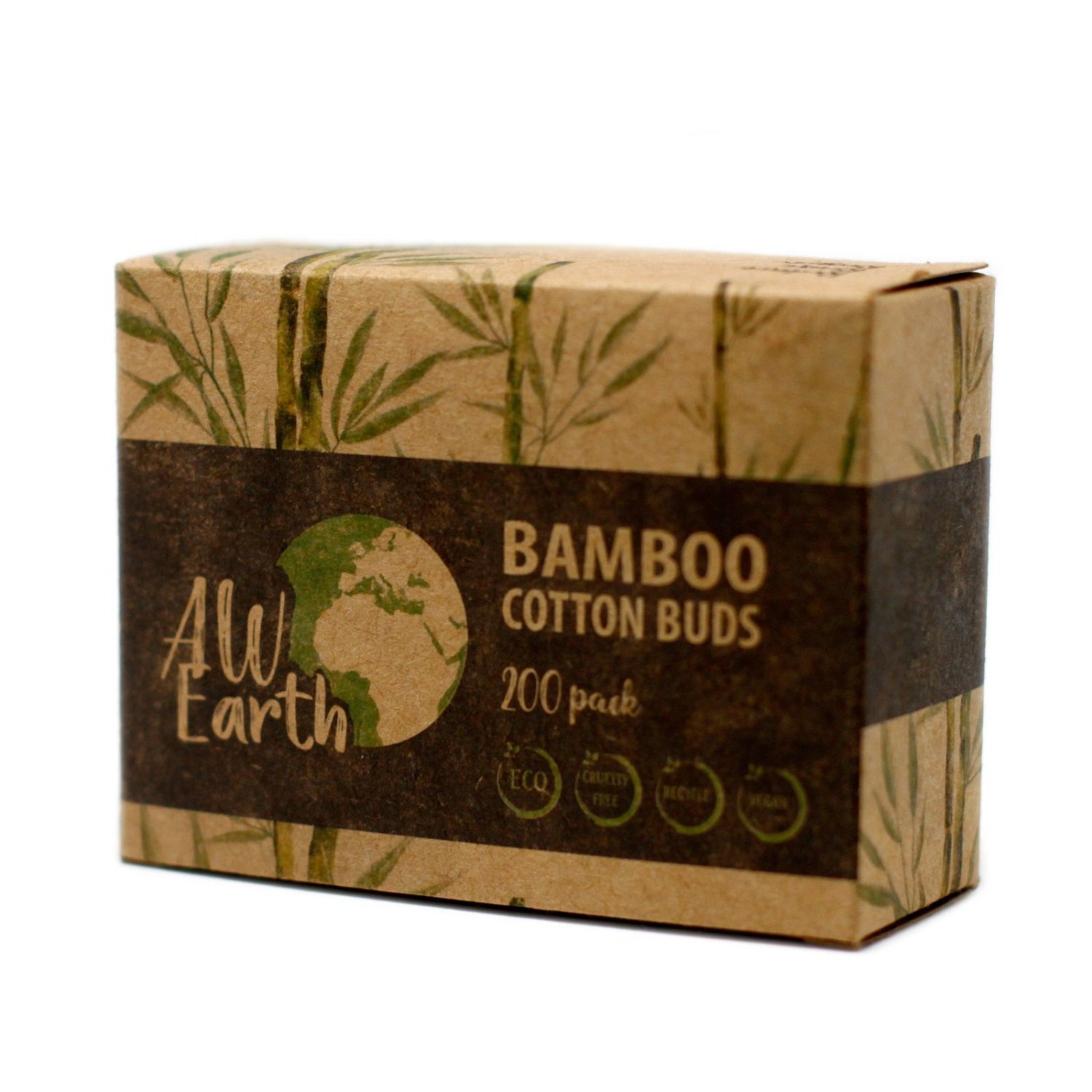Kdmk Box Of 200 Eco Friendly Bamboo Cotton Buds For Personal Care - Brown