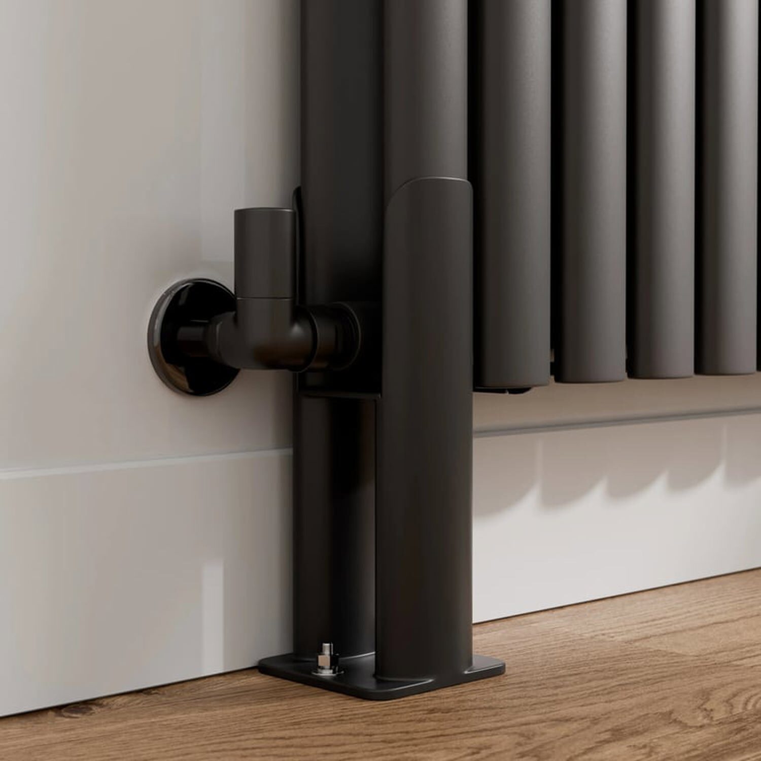 Temprazo Black Legs For Horizontal Oval Radiator - Double Bar - Black