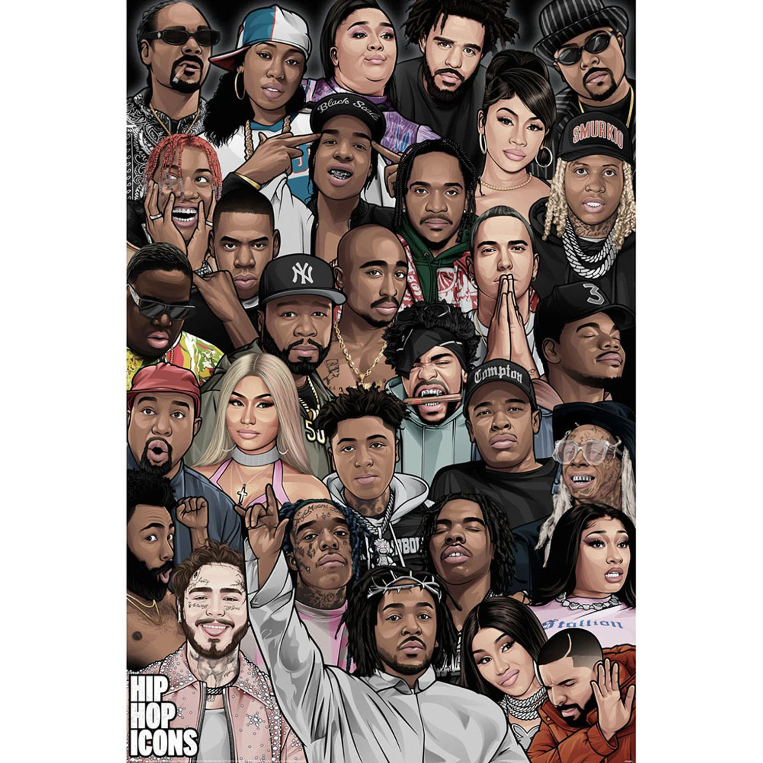 Legends Collection Hip Hop Icons Poster - Multicoloured - One Size