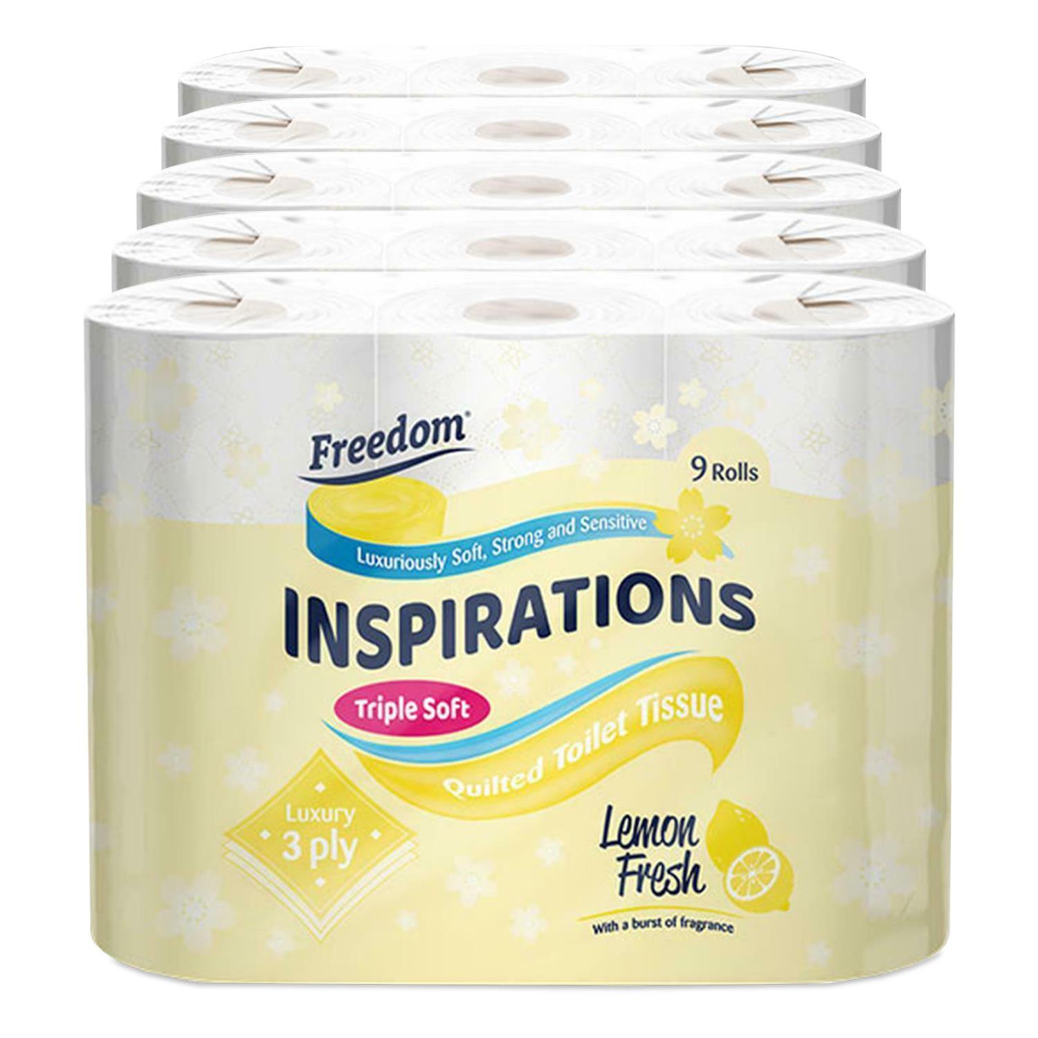 Freedom Quilted Lemon Toilet Paper 45 Rolls 3 Ply - Image 5