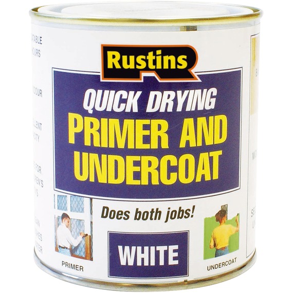 Rustins quick dry primer & undercoat white 250 ml matt finish interior & exterior