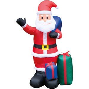 Pegdev Festive Santa 150cm Inflatable Father Christmas LED Sack Gifts