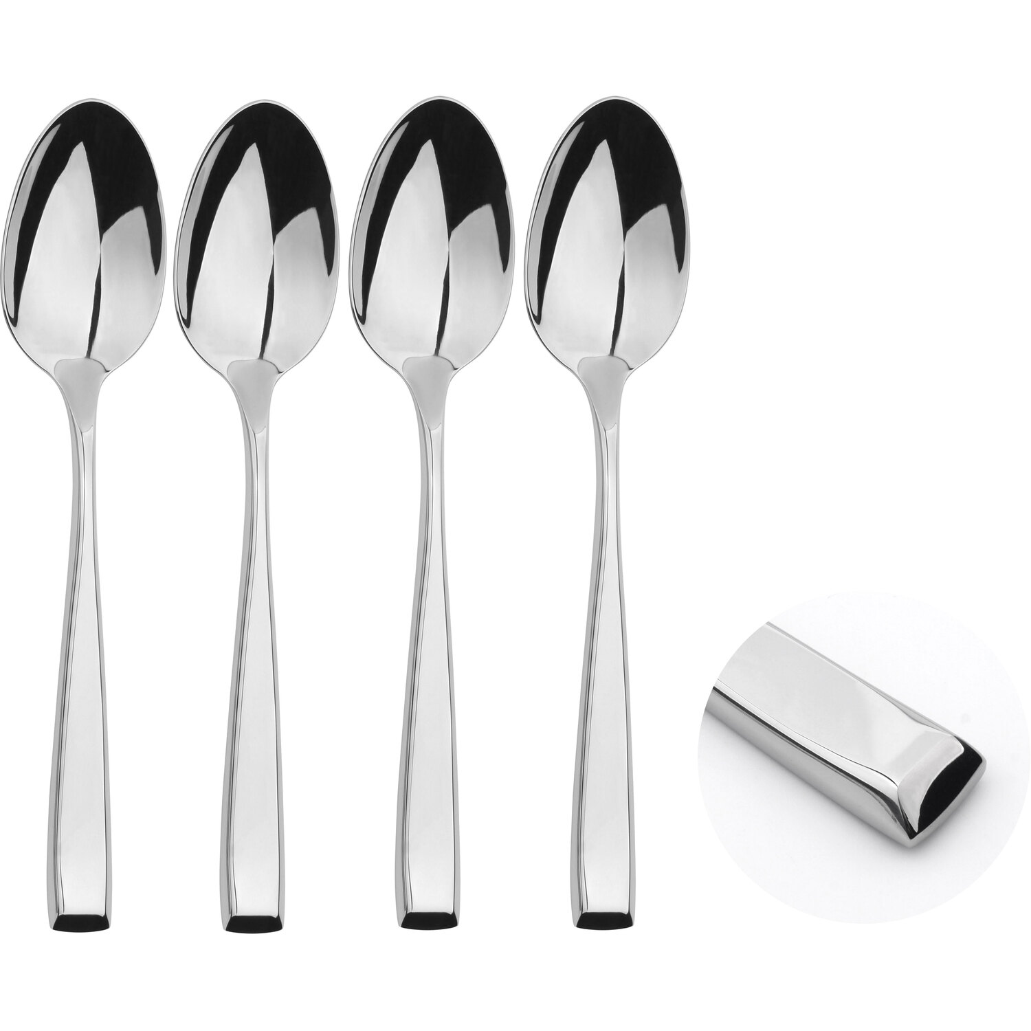 Glim & Glam Cutlery Sets Stainless Steel 18/8 Spoon 4Pc Set Catering Taper - Silver