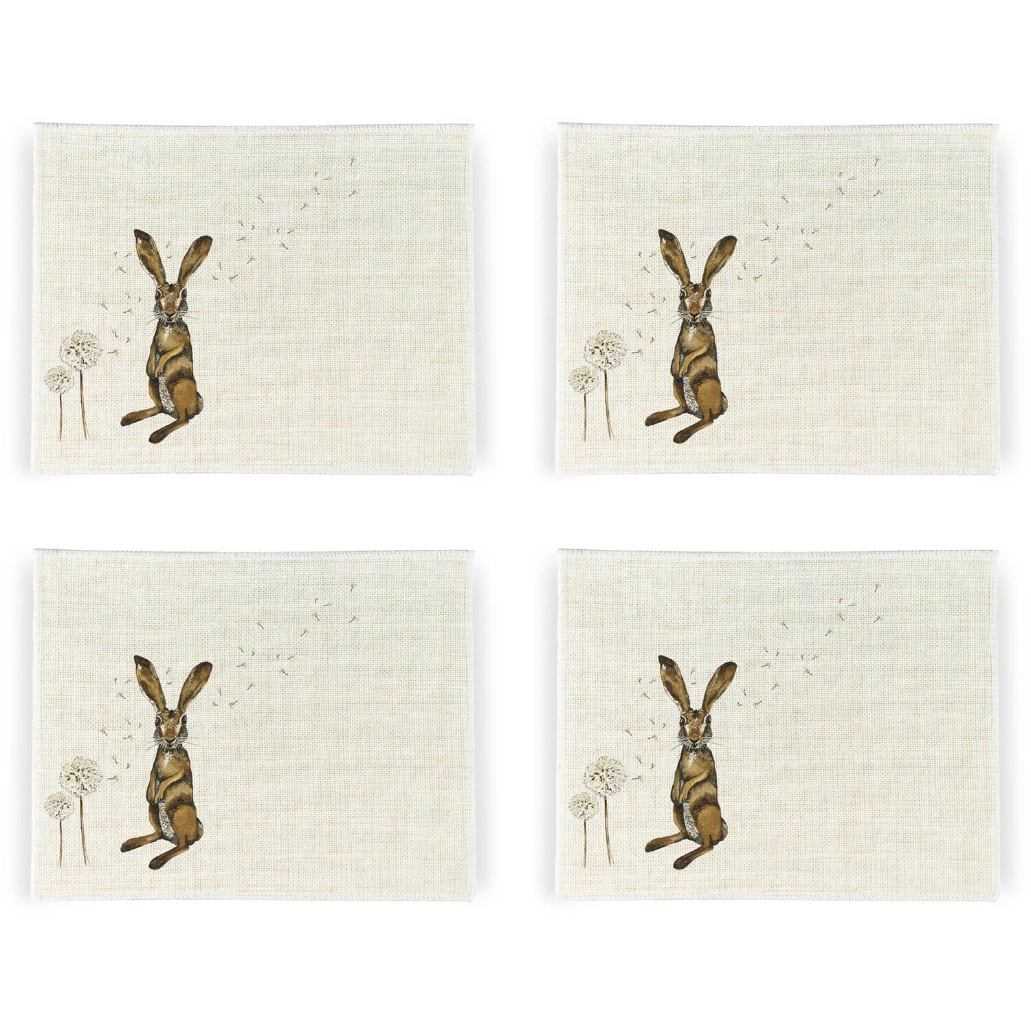 Image of Hares & Dandelions Linen Placemats -&hellip;