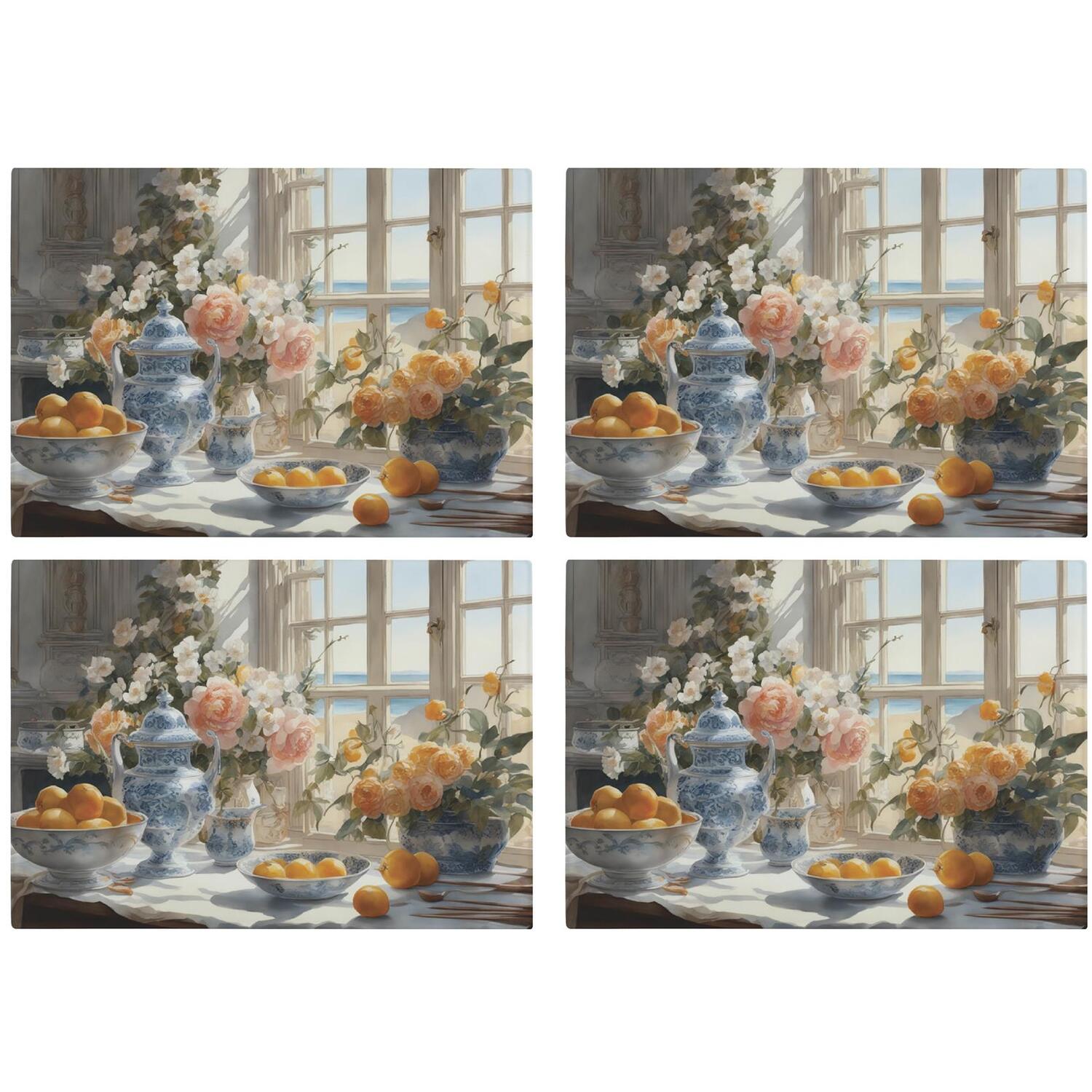 Image of Floral Vases Glass Placemats - Set&hellip;