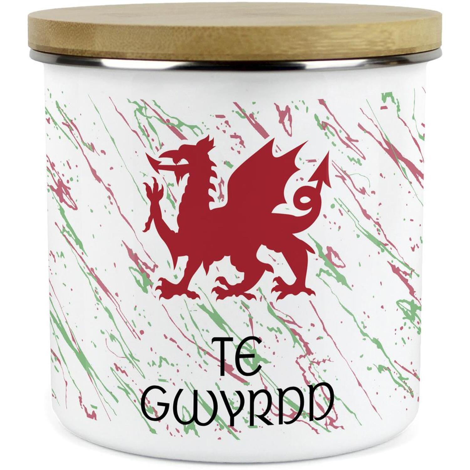 Purely Home Welsh Dragon Large Kitchen Storage Canister (Welsh) - White