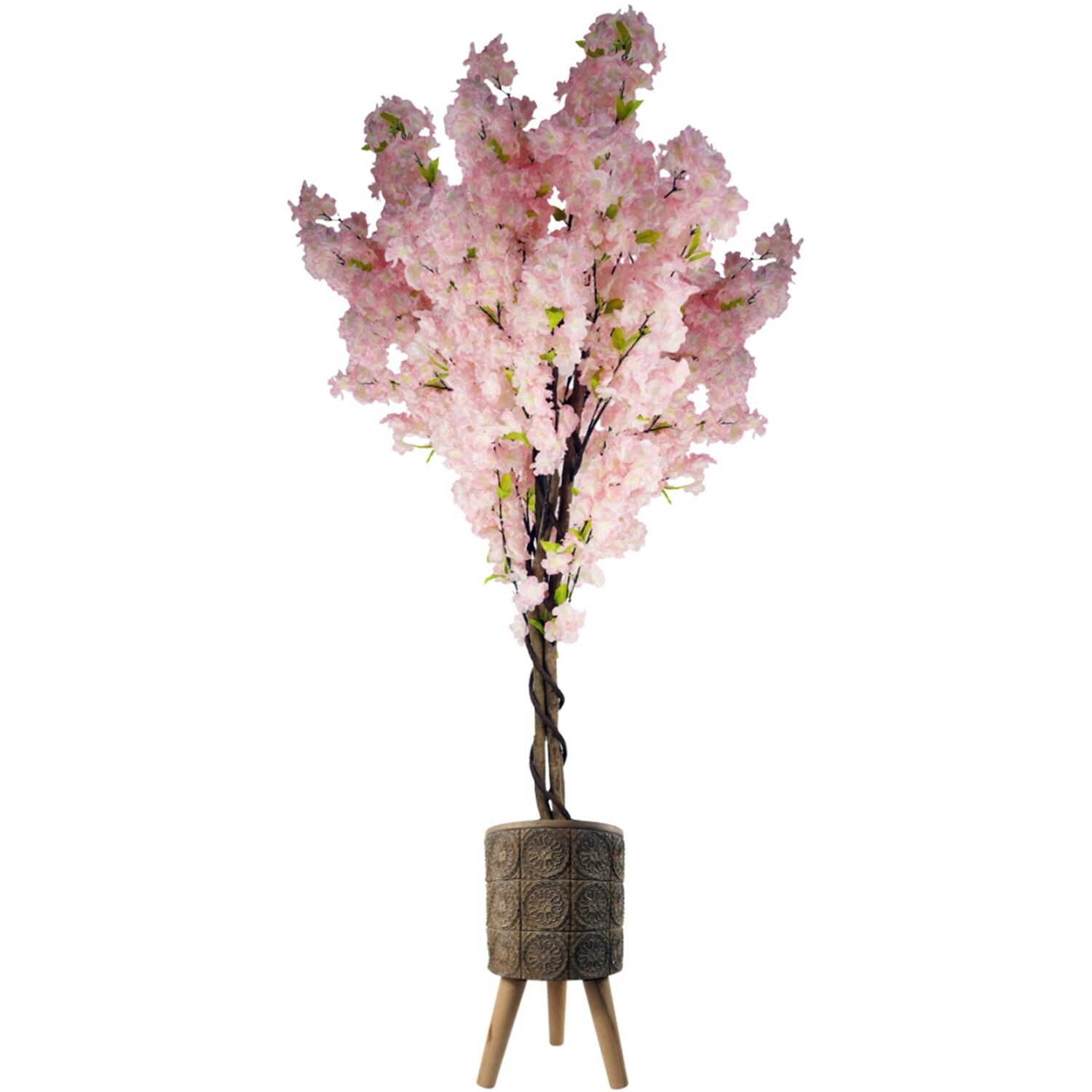 Pegdev 150cm Artificial Pink Cherry Blossom Tree with Zandi Planter