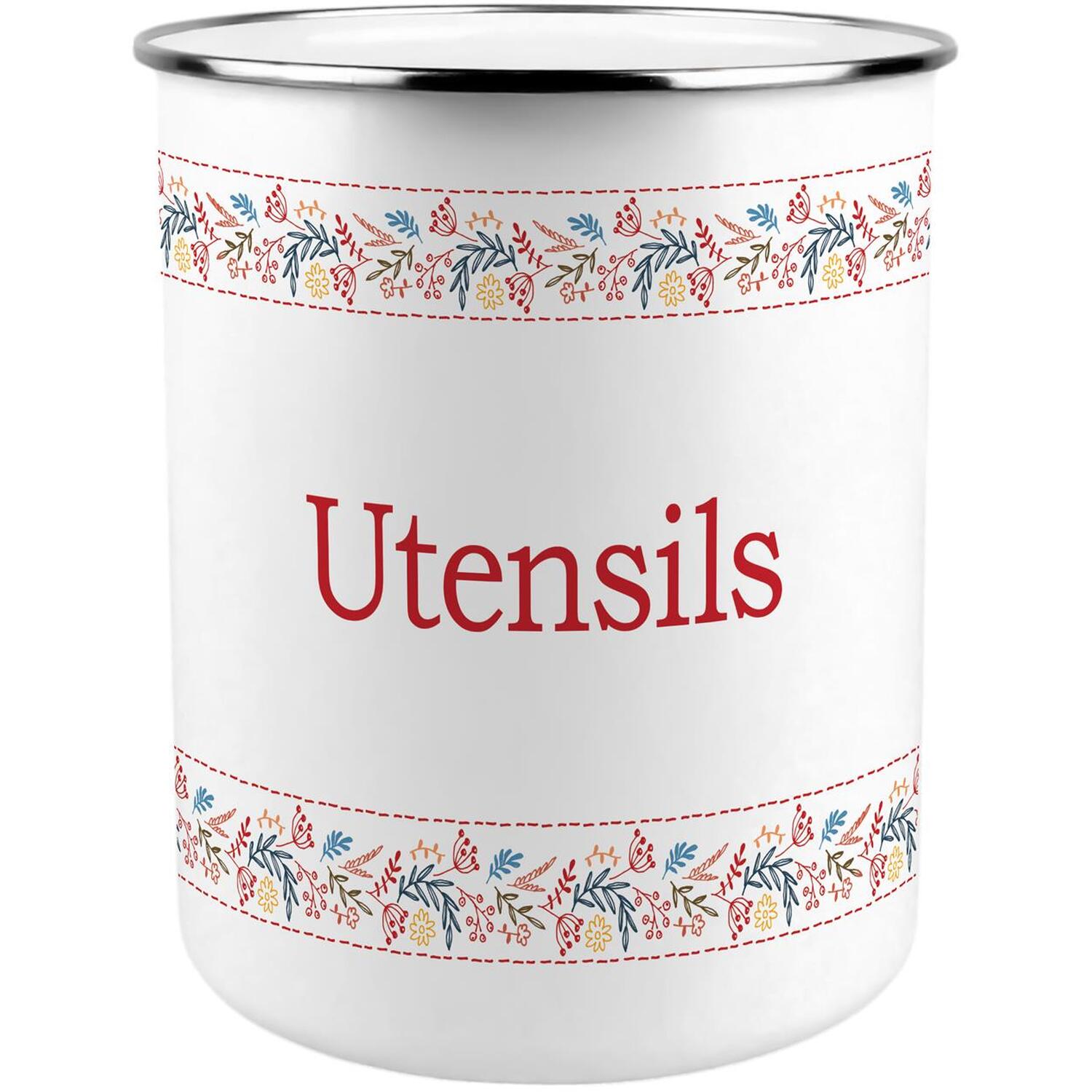 B&Q - Floral Embroidery Kitchen Utensil Holder - Image 2