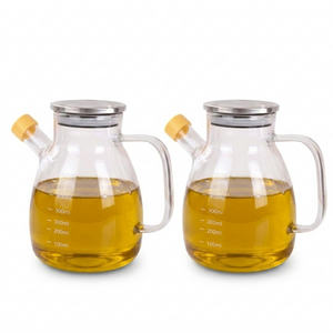 Eden & Willow Glass Oil and Vinegar Dispenser with Steel Lid