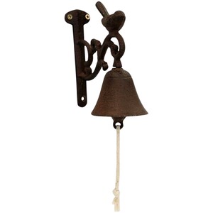 Cast Iron Bird Doorbell Rustic Wall Mounted 16cm