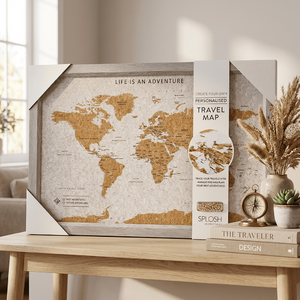 Grey Cork World Travel Map With Pins
