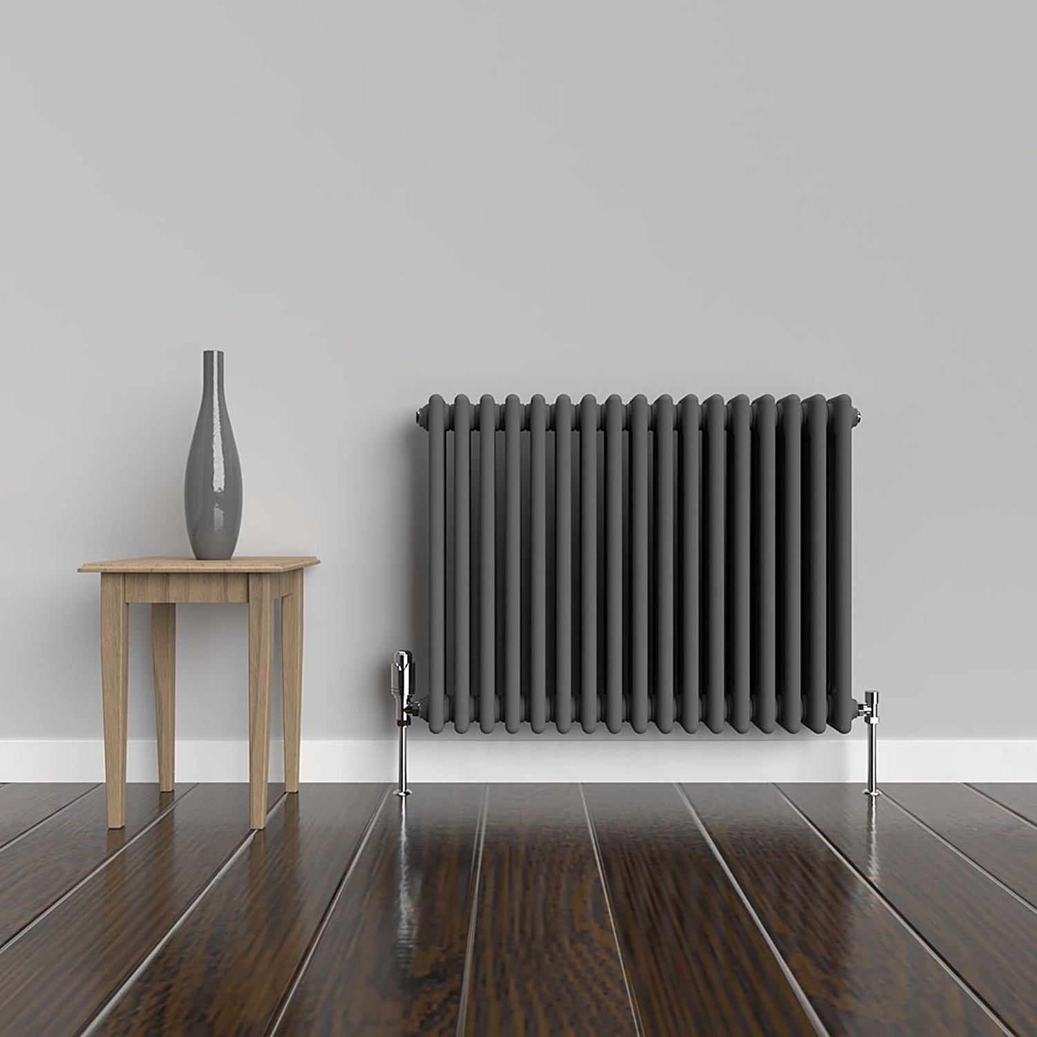 Lux Heat Horizontal 3 Column Radiator - Anthracite Grey - 600 Mm X 785 Mm - Anthracite Grey - Image 2
