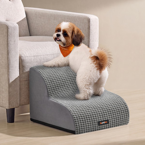 Feandrea Dog Steps for Bed and Sofa, 2-Step Foam Pet Stairs