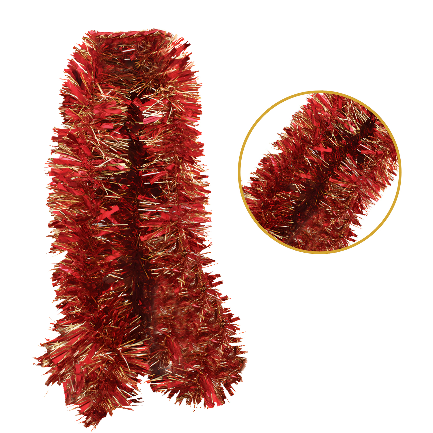 2m Christmas Chunky Red & Gold Tinsel - Garland Decoration Party - Image 3