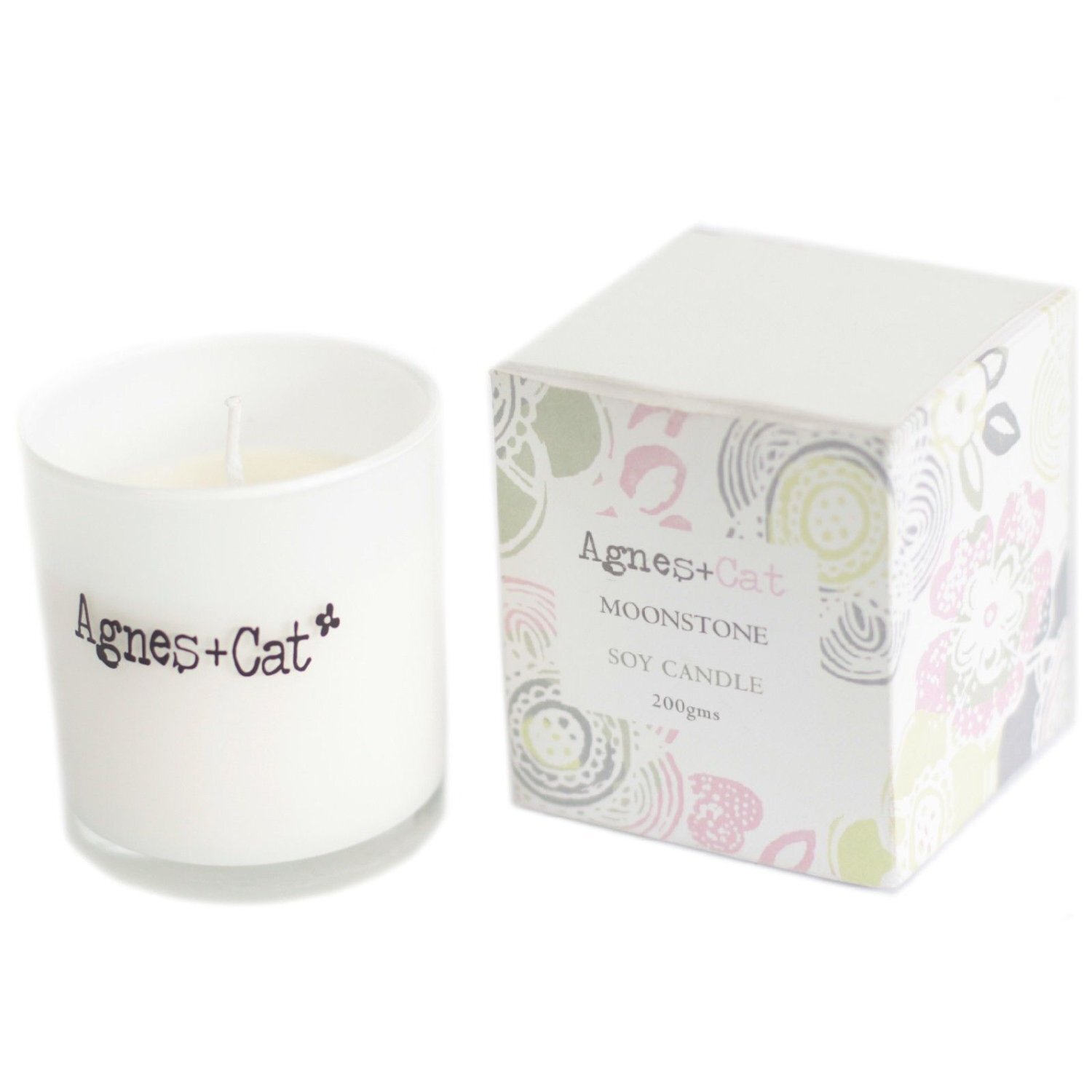 Kdmd Unisex White Agnes & Cat Moonstone Soft Soy Votive Candle In - Image 2
