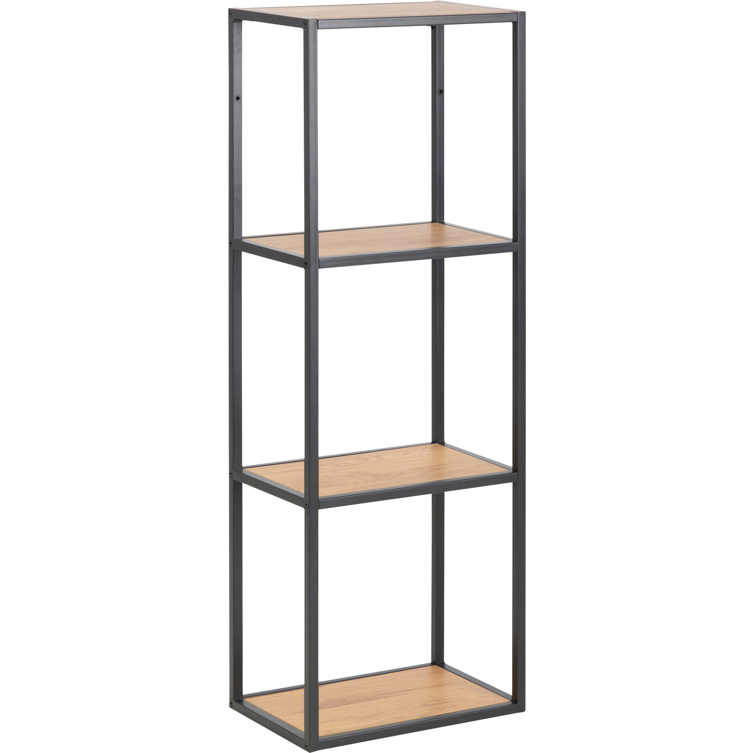 Furniture To Go Seaford Black Metal Wall Shelf - Oak & Black