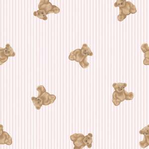 Sample of The Bear Wallpaper in Soft Pink