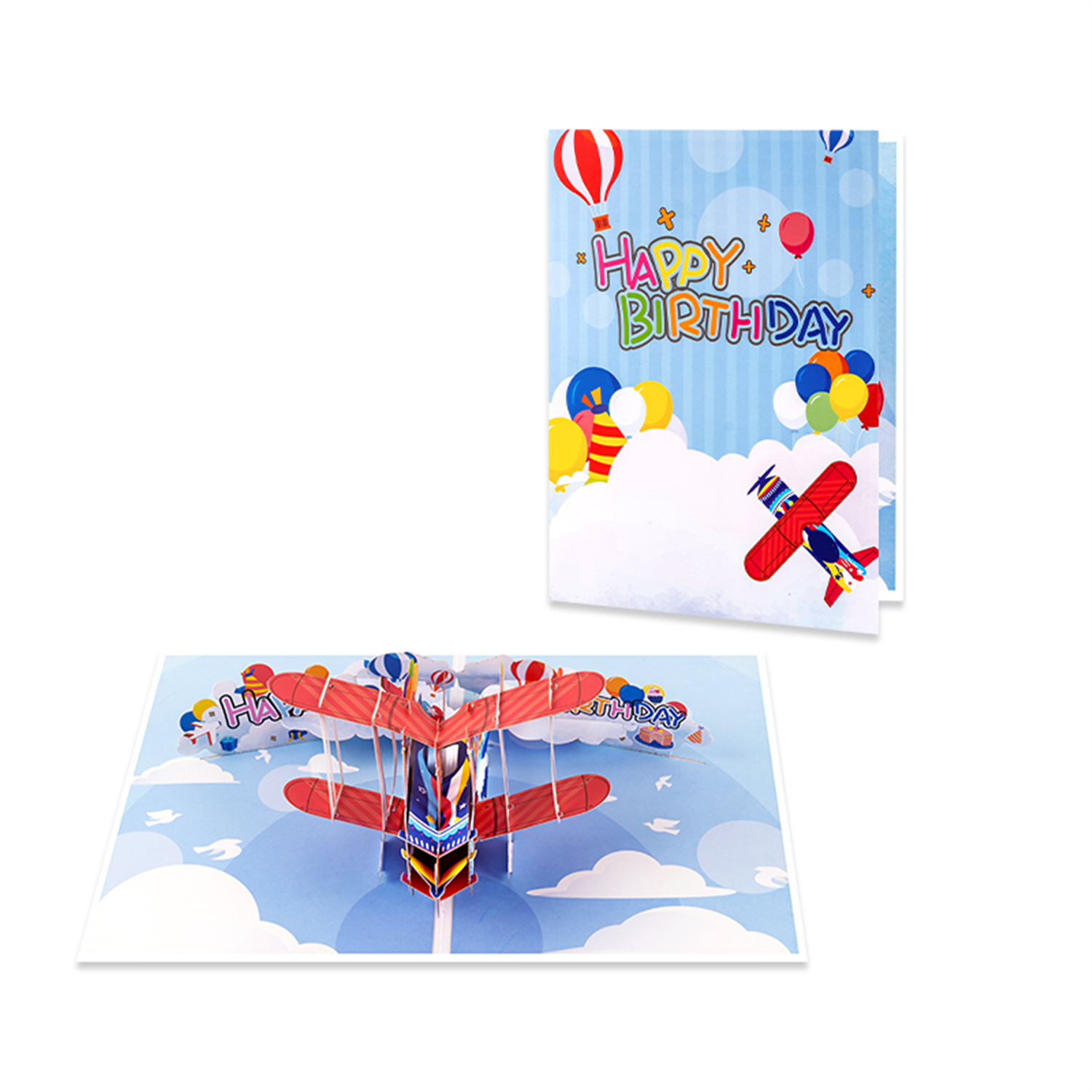 Brightfeel Wings Of Joy 3D Airplane Pop Up Kids Birthday Card - White